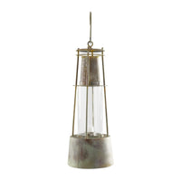DecMode 9"W, 23"H Metal Rustic Lantern, Brown, 1-Piece EasyOptionXY LLC