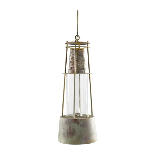 DecMode 9"W, 23"H Metal Rustic Lantern, Brown, 1-Piece EasyOptionXY LLC