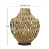 DecMode 17" Handmade Woven Brown Plastic Rattan Vase with Black Metal Base EasyOptionXY LLC