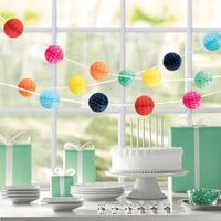 Colorful Tissue Paper Honeycomb Ball Garland, 7ft EasyOptionXY LLC