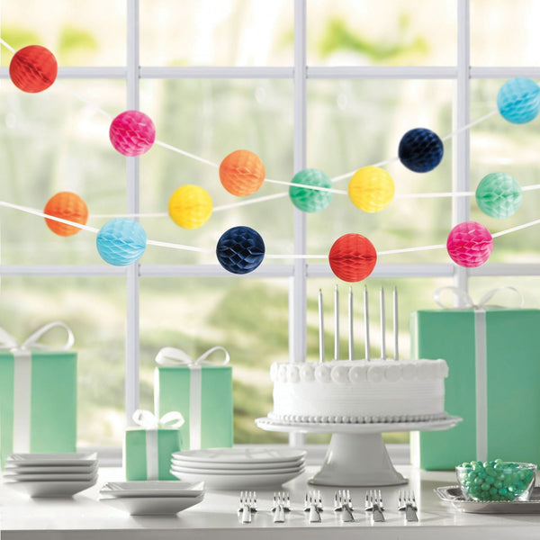 Colorful Tissue Paper Honeycomb Ball Garland, 7ft EasyOptionXY LLC