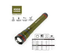 Swiss Tech 6500 Lumen LED Flashlight Rechargeable Dual Power AA/USB, Charging Bank, IP67 Waterproof EasyOptionXY LLC