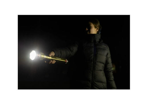 Swiss Tech 6500 Lumen LED Flashlight Rechargeable Dual Power AA/USB, Charging Bank, IP67 Waterproof EasyOptionXY LLC