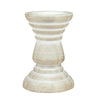 Stonebriar Tabletop 6" Coastal Wood Pillar Candle Holder, Off-White EasyOptionXY LLC