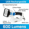 HART Rechargeable LED Area Spotlight, Pivoting Light Head, Magnetic Base, Carry Handle, 600 Lumens EasyOptionXY LLC