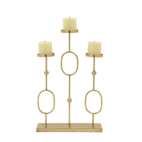 CosmoLiving by Cosmopolitan 3 Holder Gold Metal Candelabra EasyOptionXY LLC
