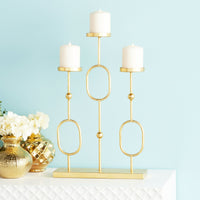 CosmoLiving by Cosmopolitan 3 Holder Gold Metal Candelabra EasyOptionXY LLC