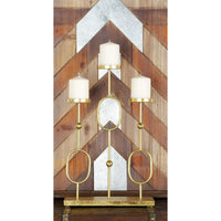 CosmoLiving by Cosmopolitan 3 Holder Gold Metal Candelabra EasyOptionXY LLC
