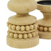 The Novogratz 2 Candle Brown Wood Beaded Pillar Candle Holder, Set of 2 EasyOptionXY LLC