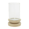 DecMode Cream Wood Single Candle Hurricane Lamp EasyOptionXY LLC