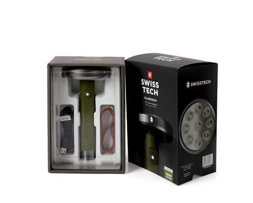 Swiss Tech 1200 Lumen LED Flashlight, Rechargeable Battery, 1.76 lb EasyOptionXY LLC