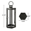 Brianna Stainless Steel Outdoor 23" Lantern, Black EasyOptionXY LLC