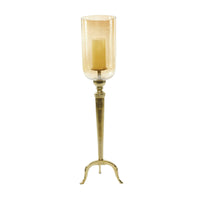 DecMode Gold Aluminum Single Candle Hurricane Lamp EasyOptionXY LLC