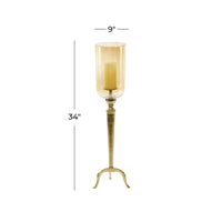 DecMode Gold Aluminum Single Candle Hurricane Lamp EasyOptionXY LLC