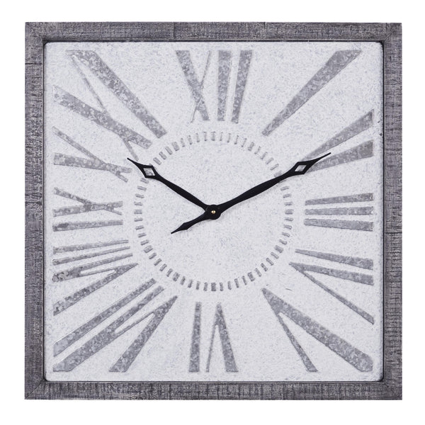 DecMode 25" Gray Metal Wall Clock EasyOptionXY LLC