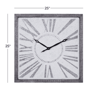 DecMode 25" Gray Metal Wall Clock EasyOptionXY LLC