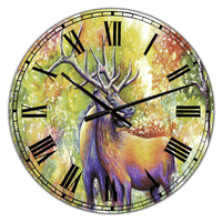 Designart 'Hugging Elk Love' Large Cottage Wall Clock(Size 23" x 23") EasyOptionXY LLC