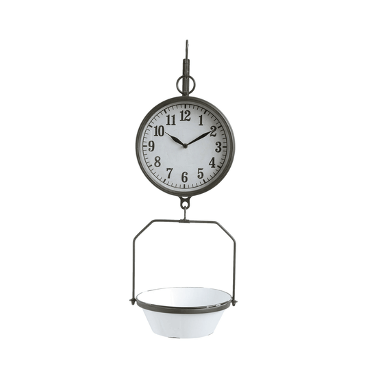 Woven Paths White Decorative Reproduction Scale Wall Clock EasyOptionXY LLC