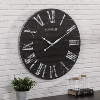 FirsTime & Co. Black Midnight Planks Wall Clock, Farmhouse, Analog, 29 x 2 x 29 in EasyOptionXY LLC