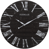 FirsTime & Co. Black Midnight Planks Wall Clock, Farmhouse, Analog, 29 x 2 x 29 in EasyOptionXY LLC