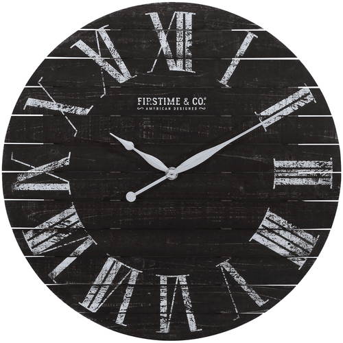 FirsTime & Co. Black Midnight Planks Wall Clock, Farmhouse, Analog, 29 x 2 x 29 in EasyOptionXY LLC