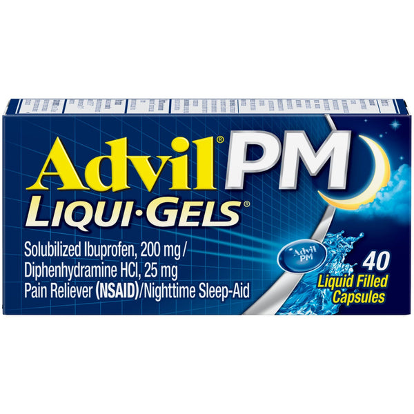 Advil PM Liqui-Gels Pain and Headache Reliever Ibuprofen Capsules; 40 Count EasyOptionXY LLC