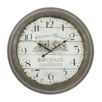 DecMode 23" White Metal Wall Clock with Bordeaux EasyOptionXY LLC