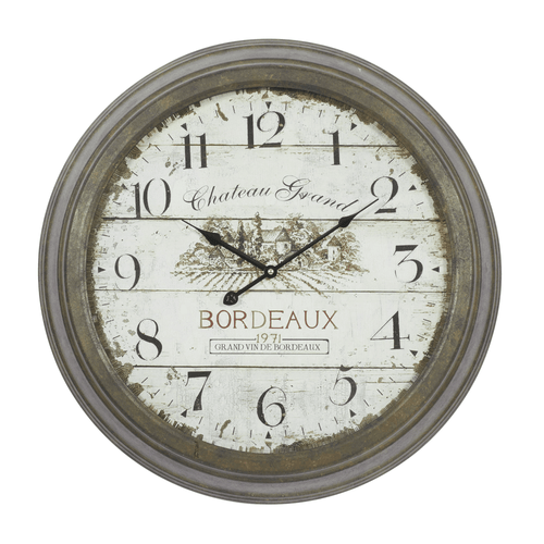DecMode 23" White Metal Wall Clock with Bordeaux EasyOptionXY LLC