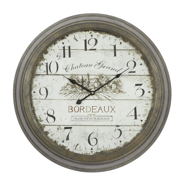 DecMode 23" White Metal Wall Clock with Bordeaux EasyOptionXY LLC