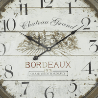 DecMode 23" White Metal Wall Clock with Bordeaux EasyOptionXY LLC