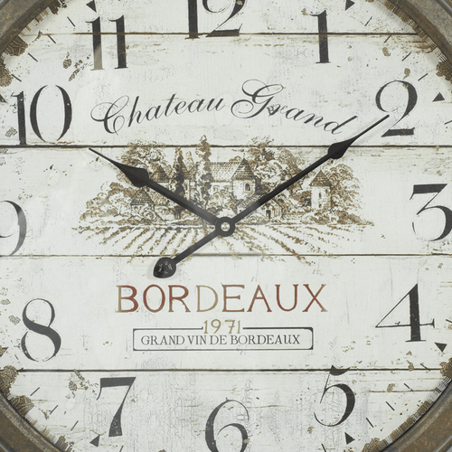 DecMode 23" White Metal Wall Clock with Bordeaux EasyOptionXY LLC