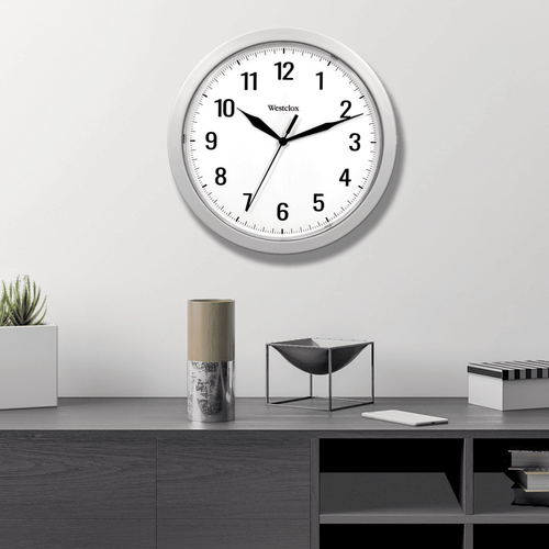 Westclox 9.75" Silver Analog QA Wall Clock with Classic Design and Hidden Storage EasyOptionXY LLC
