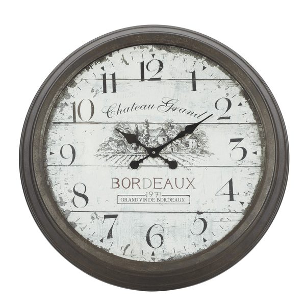 DecMode 28" Brown Metal Wall Clock with Bordeaux EasyOptionXY LLC