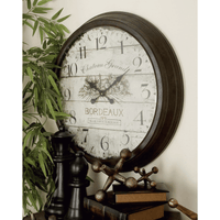 DecMode 28" Brown Metal Wall Clock with Bordeaux EasyOptionXY LLC