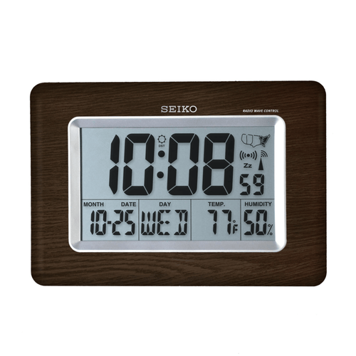 Seiko Everything Digital R WAVE Clock - Brown, QHR020BLH EasyOptionXY LLC