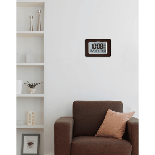 Seiko Everything Digital R WAVE Clock - Brown, QHR020BLH EasyOptionXY LLC