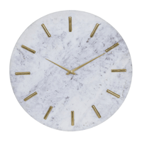 CosmoLiving by Cosmopolitan 20" White Marble Wall Clock with Gold Accents EasyOptionXY LLC