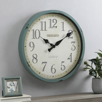 FirsTime & Co. Teal Bellamy Wall Clock, Farmhouse, Analog, 24 x 2 x 24 in EasyOptionXY LLC