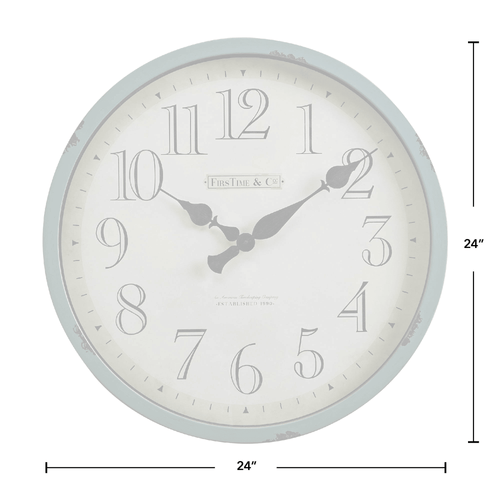 FirsTime & Co. Teal Bellamy Wall Clock, Farmhouse, Analog, 24 x 2 x 24 in EasyOptionXY LLC