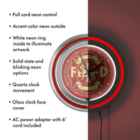 Fire Fighter 14 Inch Neon Wall Clock EasyOptionXY LLC