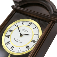 Bedford Clock Collection George 22 inch Chestnut Brown Wood Chiming Vintage Pendulum Wall Clock EasyOptionXY LLC