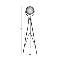 DecMode 57" Black Metal Tall Tripod Clock EasyOptionXY LLC