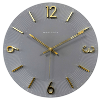 Westclox Contemporary 16" Analog QA Wall Clock-Gray with Raised Gold Numbers - Accurate Timekeeping EasyOptionXY LLC