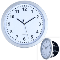 Silver Wall Clock with Hidden Safe - 10 inches by 10 inches EasyOptionXY LLC