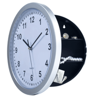 Silver Wall Clock with Hidden Safe - 10 inches by 10 inches EasyOptionXY LLC