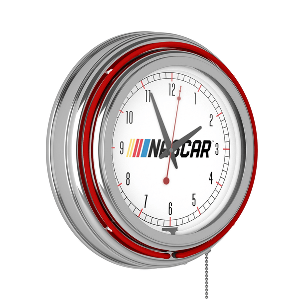 NASCAR Chrome Double Rung Neon Clock EasyOptionXY LLC