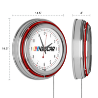 NASCAR Chrome Double Rung Neon Clock EasyOptionXY LLC