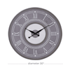 DecMode 30" Gray Wood Wall Clock EasyOptionXY LLC