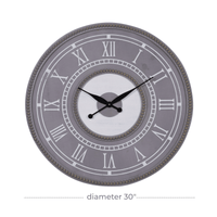 DecMode 30" Gray Wood Wall Clock EasyOptionXY LLC