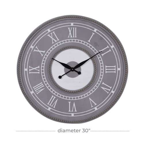 DecMode 30" Gray Wood Wall Clock EasyOptionXY LLC